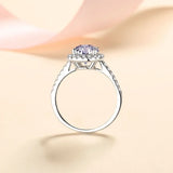 Stunning 1CT 2CT D Colour VVS1 Oval Cut Moissanite Diamond Silver Wedding Ring