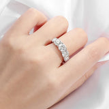 5 Stones 18KGP 3.6CT All Moissanite Sparkling Diamonds Rings for Women Engagement Wedding Sterling Silver Jewellery