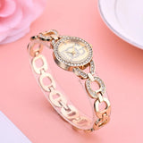 New Luxury Famous Brand Golden Skeleton Stainless Steel CZ Diamonds Waterproof Quartz Ladies Bracelet Watches - The Jewellery Supermarket