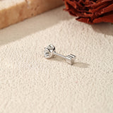 Moissanite Cartilage 925 Sterling Sliver Classic Round Heart Screw Stud Earrings