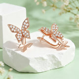 14K Gold Filled Butterfly AAA Zircon Diamonds Drop Earrings High Quality Jewellery