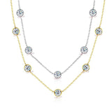 Terrific 5 Stones D Colour Round Bubble Moissanite Diamonds Necklace For Women - S925 Silver Luxury Fine Jewellery