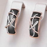 14 Karat Gold Filled Silver Mix Black Ceramics Dangle Earrings Unique Jewellery