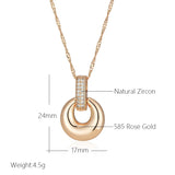 Elegant Glossy 14K Filled Rose Gold With AAA Zircon Diamonds Hoop Necklace For Women Fashion Jewellery