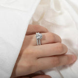 Marvelous D Colour VVS118K White Gold Plated Sterling Silver All Moissanite Row Rings Set For Women Fine Jewellery