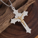 Exquisite Men's Ladies Cross Stainless Steel Pendant Necklace Gothic Religious Cross Amulet Jewellery - The Jewellery Supermarket