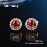 S925 Silver Platinum And Gold Plating Moissanite Stud Earrings Women Fine Jewellery