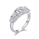 Elegant Jewellery Three Stone Moissanite Diamonds 18KGP Silver Engagement Wedding Ladies Rings with GRA Certificate