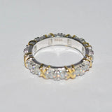 Awesome 3mm D Colour Moissanite Eternity Wedding Engagement Rings 18k White Gold Plated 925 Silver Rings For Women