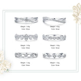 Selection of Silver Popular Irregular Stackable AAAA Lab Created Diamond Rings