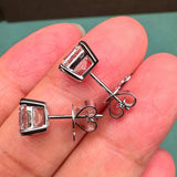 Classic 0.5-3 Carats Oval Asscher Cushion Emerald Cut Moissanite Diamond Stud Earrings