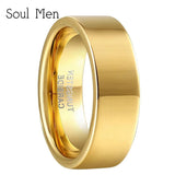 New Silver Gold Colour Matte Surface Men's Fashion Tungsten Carbide Engagement Wedding Rings - The Jewellery Supermarket