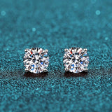 Amazing D Colour VVS1 2.0ct Moissanite Diamonds Earrings for Women - 925 Sterling Silver Fine Jewellery - The Jewellery Supermarket