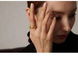 18K Gold Plated Sun Star Moon Stainless Steel Stylish Celestial Women Ring