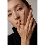 18K Gold Plated Sun Star Moon Stainless Steel Stylish Celestial Women Ring