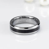 New Arrival 6mm Polished Big Size 5-13 Black Mens Unisex Tungsten Carbide Comfort Fit Wedding Rings - The Jewellery Supermarket