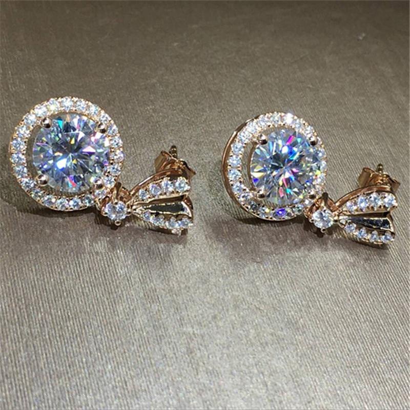 Adorable Solid 18K GP Jewelry 2 Carat Simulated Diamond Earrings - The Jewellery Supermarket
