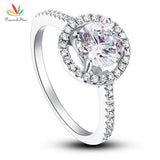 Amazing 1.25 Carat Simulated Lab Diamond Silver Luxury Halo Ring - The Jewellery Supermarket