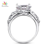 Amazing 4 Carat Pear Cut Simulated Lab Diamond Silver Wedding Fine Ring - The Jewellery Supermarket