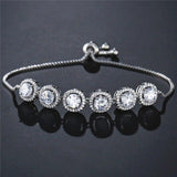 Anniversary AAA+ Zirconia Diamonds Luxury Round Adjustable Bracelet Bangle
