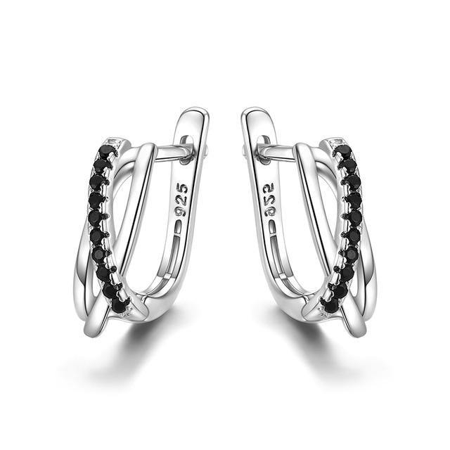 Appealing 925 Sterling Silver Black Spinel Stone Stud Earrings - Best Online Prices by Jewellery Supermarket - The Jewellery Supermarket