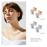 Appealing AAA+ Cubic Zirconia Stud Earring Selection Rose Gold Silver Color - Best Online Prices by Jewellery Supermarket - The Jewellery Supermarket