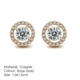 Appealing AAA+ Cubic Zirconia Stud Earring Selection Rose Gold Silver Color - Best Online Prices by Jewellery Supermarket - The Jewellery Supermarket