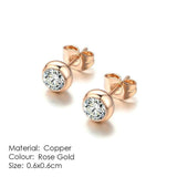 Appealing AAA+ Cubic Zirconia Stud Earring Selection Rose Gold  Silver Color - Best Online Prices by Jewellery Supermarket
