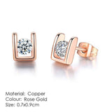 Appealing AAA+ Cubic Zirconia Stud Earring Selection Rose Gold Silver Color - Best Online Prices by Jewellery Supermarket - The Jewellery Supermarket