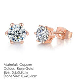 Appealing AAA+ Cubic Zirconia Stud Earring Selection Rose Gold Silver Color - Best Online Prices by Jewellery Supermarket - The Jewellery Supermarket