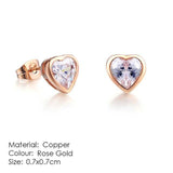 Appealing AAA+ Cubic Zirconia Stud Earring Selection Rose Gold Silver Color - Best Online Prices by Jewellery Supermarket - The Jewellery Supermarket