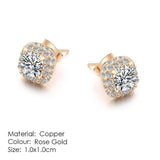 Appealing AAA+ Cubic Zirconia Stud Earring Selection Rose Gold Silver Color - Best Online Prices by Jewellery Supermarket - The Jewellery Supermarket