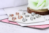 Appealing AAA+ Cubic Zirconia Stud Earring Selection Rose Gold Silver Color - Best Online Prices by Jewellery Supermarket - The Jewellery Supermarket