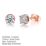 Appealing AAA+ Cubic Zirconia Stud Earring Selection Rose Gold Silver Color - Best Online Prices by Jewellery Supermarket - The Jewellery Supermarket