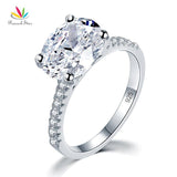 Astonishing Silver 4 Carat Oval Cut Simulated Lab Diamond Luxury Ring - The Jewellery Supermarket