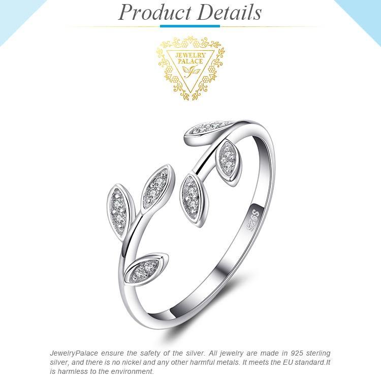 Attractive 925 Sterling Silver Olive Leaf AAA+ CZ Ring - Best Online Prices by Jewellery Supermarket - The Jewellery Supermarket