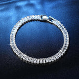 Attractive New Luxury Princess Cut 18cm Silver Bracelet Bangle For Women - The Jewellery Supermarket