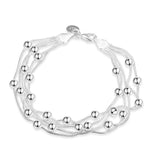 Attractive S925 Silver Plated Light Bead Bracelet Simple Spherical Lobster Buckle Bracelet- Factory Direct Prices by Jewellery Supermarket - The Jewellery Supermarket