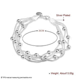 Attractive S925 Silver Plated Light Bead Bracelet Simple Spherical Lobster Buckle Bracelet- Factory Direct Prices by Jewellery Supermarket - The Jewellery Supermarket