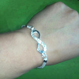Attractive Silver Plated Rhinestone Infinity Bracelet - Best Online Prices by Jewellery Supermarket - The Jewellery Supermarket