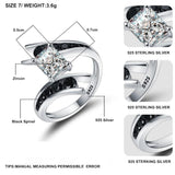 Beautiful 3.9 Gram 925 Sterling Silver Zircon Black Stone Engagement Ring - Best Online Prices by Jewellery Supermarket - The Jewellery Supermarket