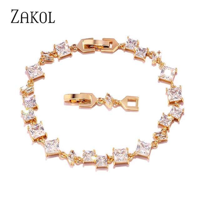 Beautiful Oval AAA Zircon Crystal Leaf Bracelet Shiny Rose Gold Color - Best Online Prices by Jewellery Supermarket - The Jewellery Supermarket