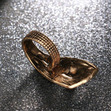 Black Enamel Color Ancient Gold Blue Unique Vintage Wedding Ring - The Jewellery Supermarket