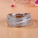 Brilliant Fancy Cross Finger Special Design Square AAA+ Cubic Zirconia Diamonds Ring