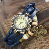 Casual Vintage Multilayer Butterfly Faux Leather Bracelet Wrist Watch - The Jewellery Supermarket