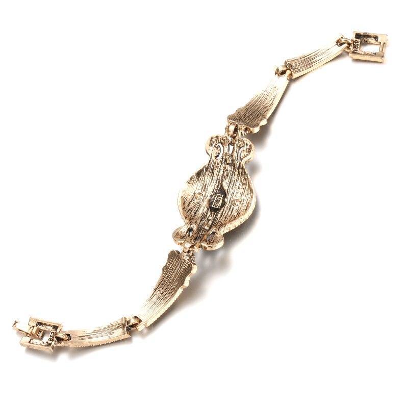 Charm Boho Antique Gold Color Grey Crystal Ethnic Women Link Bracelet - The Jewellery Supermarket