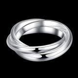 Charming Three Layer Fashion Silver Colour Ring - The Jewellery Supermarket