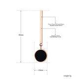 Classic Black Round Acrylic Rose Gold Stainless Steel Long Earrings - The Jewellery Supermarket