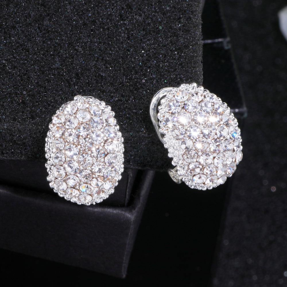 Classic Design Romantic Elegant Fashion AAA+ Cubic Zirconia Stone Stud Earrings - The Jewellery Supermarket