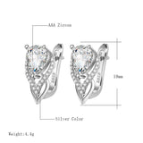 Classic Fashion Silver Color Shiny Round AAA+CZ Drop Earrings - The Jewellery Supermarket